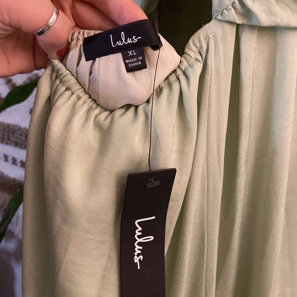 Lulus Confidence Check Satin Tie-Back Maxi Dress - Picture 7 of 7